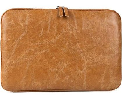 Morca 13-13.3 inç Suni Deri Su Geçirmez Kılıf Laptop Çantası Taba