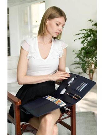 Terzi Bey 13-14 inç Deri Su Geçirmez Kılıf Laptop Çantası Lacivert