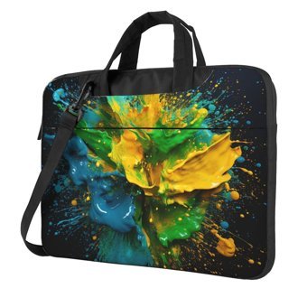 VducK 15.6 inç Oxford Kumaş Su Geçirmez El-Omuz Laptop Çantası Sarı-Siyah-Yeşil