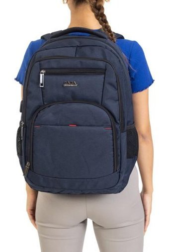 Case Club 15.6 inç Kumaş Su Geçirmez Sırt Laptop Çantası Lacivert