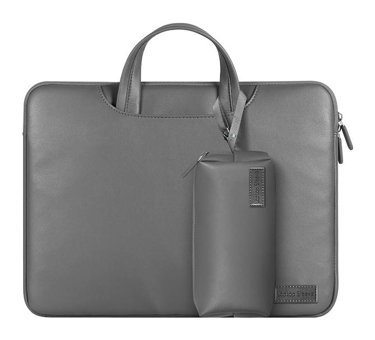 Novstrap Sleeve 15 inç Deri Su Geçirmez Kılıf Laptop Çantası Gri
