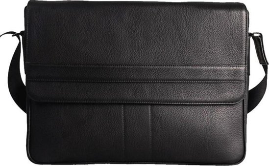 Rich Smith 5317 15.6 inç Deri Su Geçirmez El-Omuz Laptop Çantası Siyah