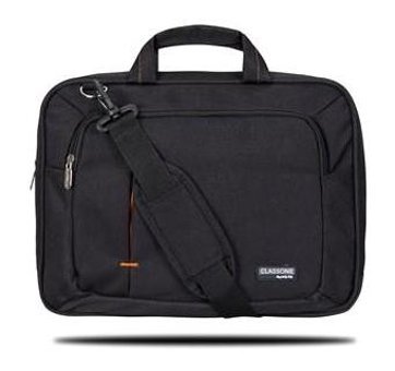 Classone Ul160 13.6-15.6 inç Kumaş Su Geçirmez El-Omuz Laptop Çantası Siyah