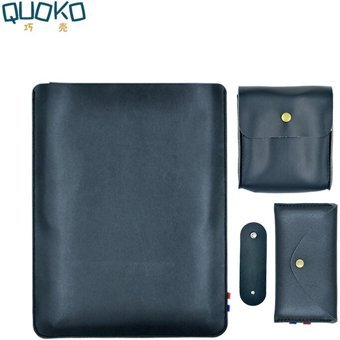 Gubisi 14 inç Deri Kılıf Laptop Çantası Siyah