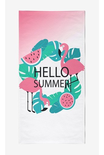 Vevienhome Hello Summer Pamuklu Plaj Havlusu Çok Renkli