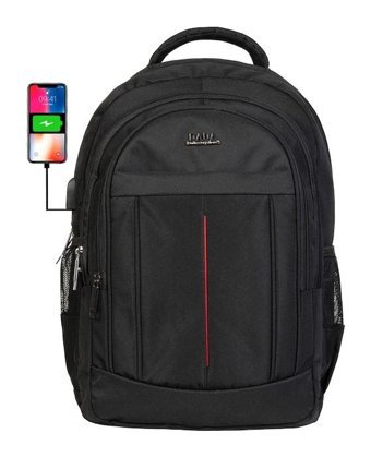 Case Club 15.6 inç Kumaş Su Geçirmez Sırt Laptop Çantası Siyah