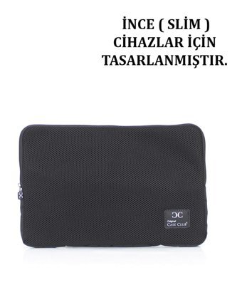 Case Club 15.6 inç Kumaş Su Geçirmez Kılıf Laptop Çantası Siyah