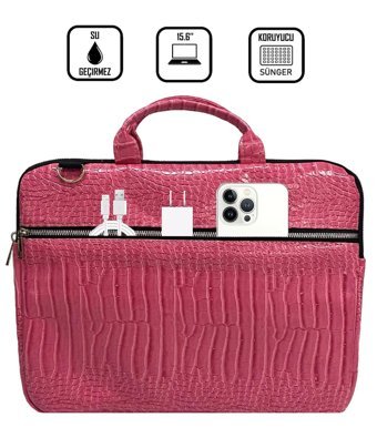 The Moda West 13-14-15.6 inç Kumaş El-Omuz Laptop Çantası Pembe