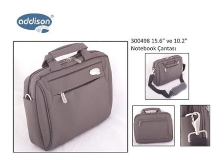Addison 300498 10.2 inç Deri El-Omuz Laptop Çantası Gri