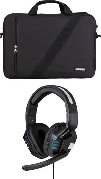 Classone Wtxpro WTX200 15.6 inç Kumaş Su Geçirmez El-Omuz Laptop Çantası Siyah