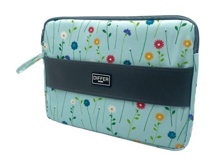 Differ Studio Çiçek Desenli 15.6 inç Kumaş Su Geçirmez Kılıf Laptop Çantası Mavi