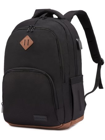 Lovevook 15.6 inç Polyester Su Geçirmez Sırt Laptop Çantası Siyah