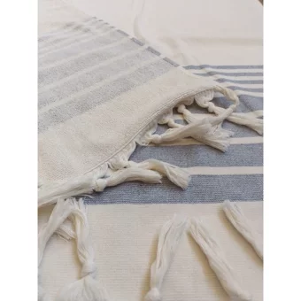 Cotton Therapy Ada Pamuklu Plaj Havlusu Bej Gri