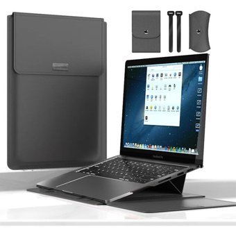 Teknet Store A2179-A2337-A2338 13 inç Deri Su Geçirmez Kılıf Laptop Çantası Gri