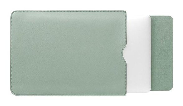 Gubisi 15 inç Deri Su Geçirmez El-Omuz Laptop Çantası Açık Yeşil