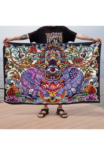 Kozmidelic Hamsa Plaj Havlusu Çok Renkli