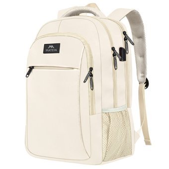 Matein 15.6 inç Polyester Su Geçirmez Sırt Laptop Çantası Bej