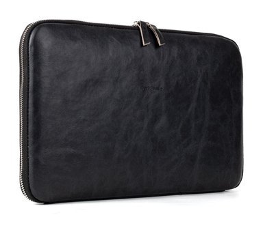 Deridense 13.3-14.9 inç Vegan Deri Su Geçirmez Kılıf Laptop Çantası Siyah