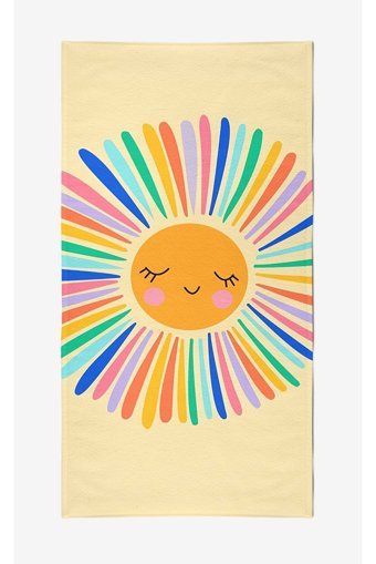 Vevienhome Happy Sun Pamuklu Çocuk Plaj Havlusu Çok Renkli
