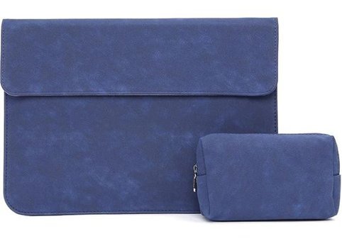 Szykd A2141 16 inç Deri Su Geçirmez Kılıf Laptop Çantası Koyu Mavi
