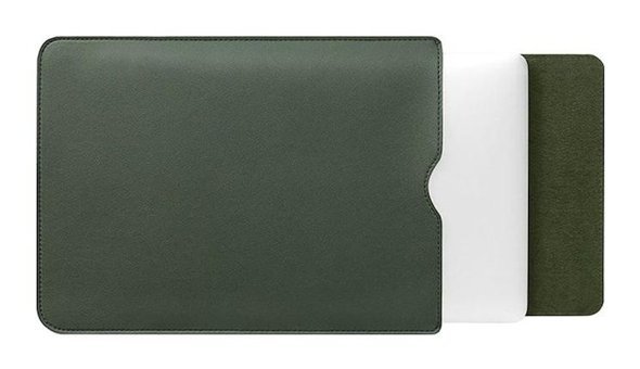 Gubisi 15 inç Deri Su Geçirmez El-Omuz Laptop Çantası Koyu Yeşil