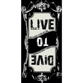 Giant Stride Live To Dive Towel Plaj Havlusu Beyaz Siyah