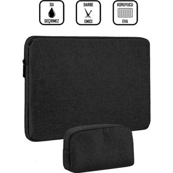 The Moda West 16.9 inç Keten Kumaş Kılıf Laptop Çantası Füme