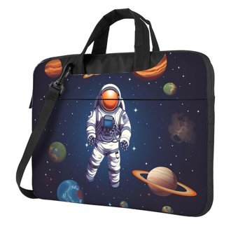 VducK Astronot Desenli 15.6 inç Oxford Kumaş Su Geçirmez El-Omuz Laptop Çantası Siyah