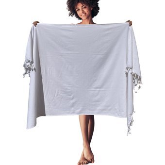 Cotton Therapy Saade Pamuklu Plaj Havlusu Beyaz