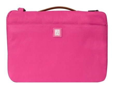 Minbag Lora 13 inç Polyester Su Geçirmez El-Omuz Laptop Çantası Pembe