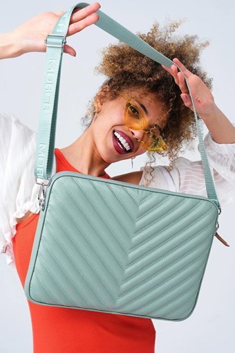 Morca V Model 13-14 inç Deri Su Geçirmez El-Omuz Laptop Çantası Mint