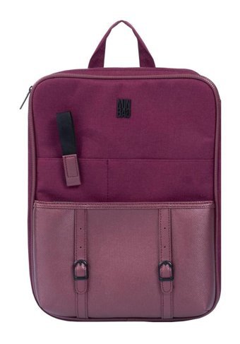 Minbag Aspen A4 13 inç Suni Deri Su Geçirmez Sırt Laptop Çantası Bordo