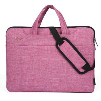 Cicilin 15.6 inç Naylon Kumaş Su Geçirmez El-Omuz Laptop Çantası Kırmızı