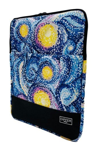 Differ Studio Van Gogh Desenli 15.6 inç Kumaş Su Geçirmez Kılıf Laptop Çantası Mavi