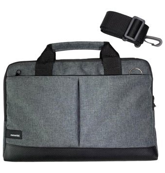 Moserini Taban Korumalı 15.6 inç Kumaş Su Geçirmez El-Omuz Laptop Çantası Gri