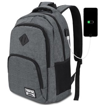 Yamtion 15.6 inç Oxford Kumaş Su Geçirmez Sırt Laptop Çantası Koyu Gri