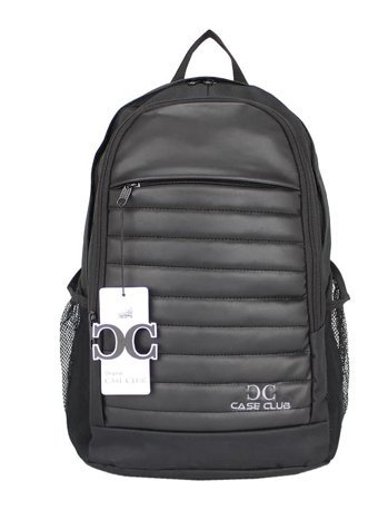 Case Club 15.6 inç Kumaş Su Geçirmez Sırt Laptop Çantası Gri-Siyah