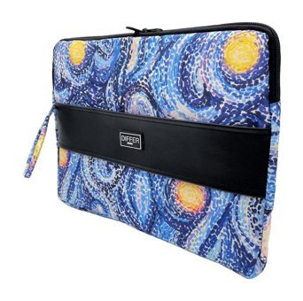 Differ Studio Van Gogh Desenli 13-14 inç Kumaş Su Geçirmez Kılıf Laptop Çantası Mavi