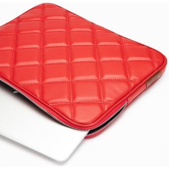 Başkent Çanta Kapitone 15.6 inç Kapitone Deri Su Geçirmez Kılıf Laptop Çantası Kırmızı