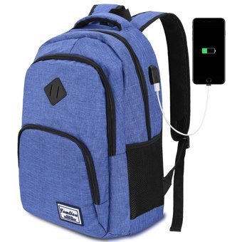 Yamtion 15.6 inç Oxford Kumaş Su Geçirmez Sırt Laptop Çantası Mavi