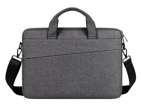 Ljxdys 14.1 inç Kumaş Su Geçirmez El-Omuz Laptop Çantası Koyu Gri