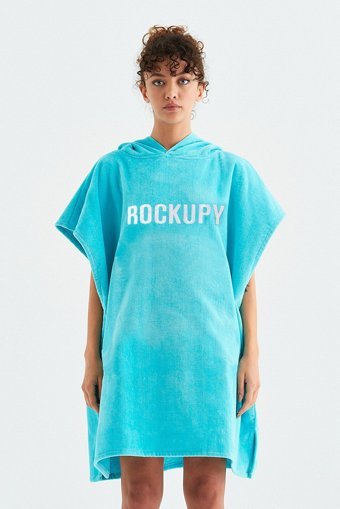 Rockupy Solo Giyilebilir Pamuklu Plaj Havlusu Turkuaz XL