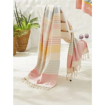 Cotton Therapy Lulu Pamuklu Plaj Havlusu Çok Renkli