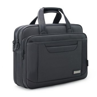 Cicilin 3290 15.6 inç Polyester Su Geçirmez El-Omuz Laptop Çantası Gri-Siyah
