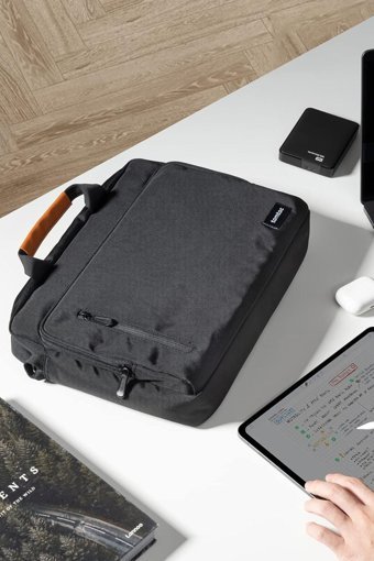 Tomtoc Navigator A43D3D1 13-14.9 inç Kumaş Su Geçirmez El-Omuz Laptop Çantası Siyah