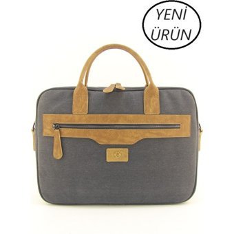 Hnb 15.6 inç Kanvas Su Geçirmez El-Omuz Laptop Çantası Siyah