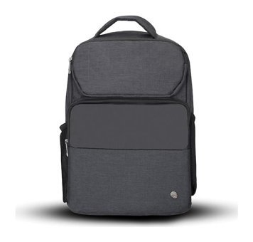 Plm Octagon 15 inç Keten Kumaş Su Geçirmez Sırt Laptop Çantası Siyah