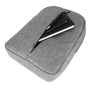Case Club 15.6 inç Keten Kumaş Su Geçirmez Sırt Laptop Çantası Gri