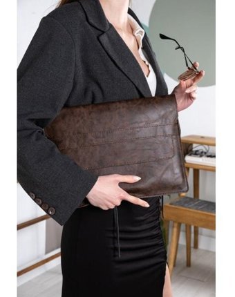 Dk Leather 13-13.3-14 inç Deri Su Geçirmez Kılıf Laptop Çantası Kahverengi