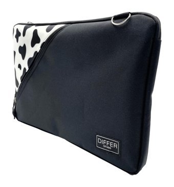 Differ Studio İnek Desenli 15.6 inç Kumaş Su Geçirmez El-Omuz Laptop Çantası Siyah